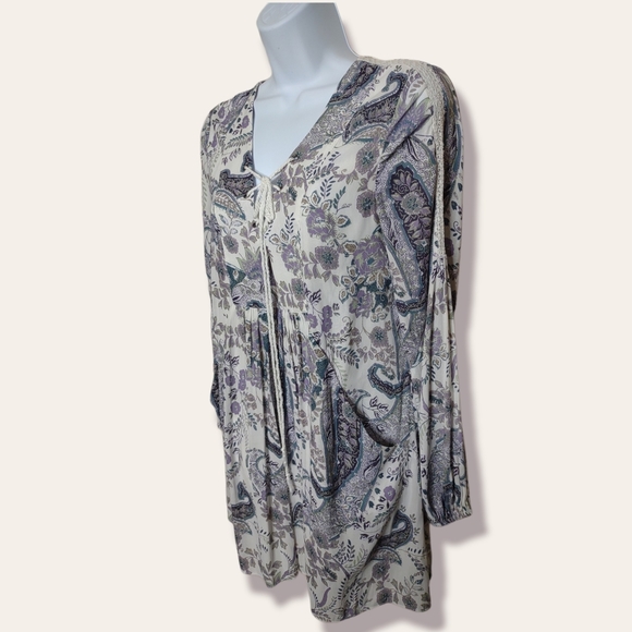 Free People Rain or Shine Boho Purple Paisley Dress - Picture 5 of 8